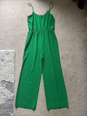 Bar III Emerald Green Spaghetti Strap Jumpsuit